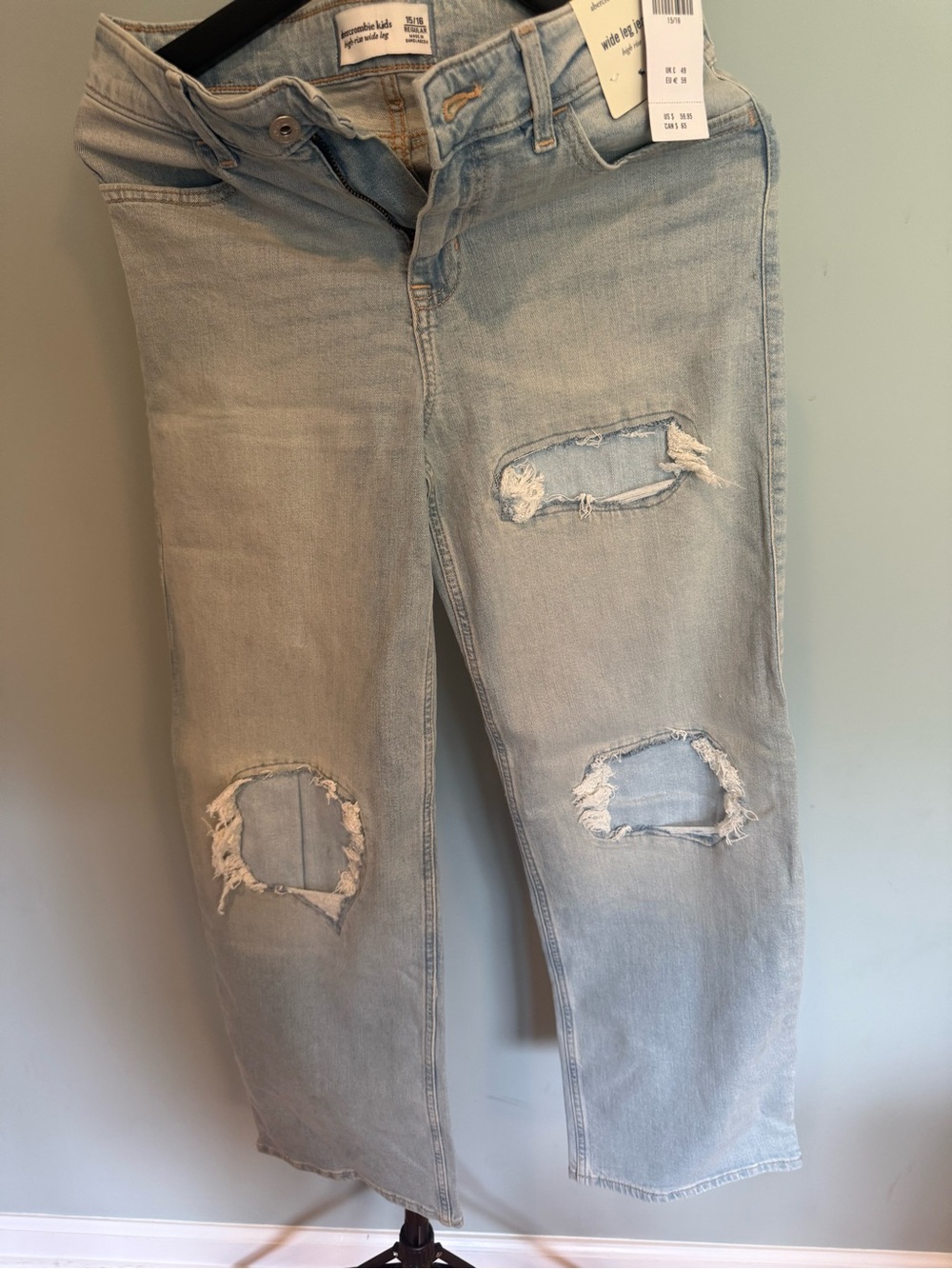 Abercrombie & Fitch Light Blue Distressed Kids Jeans